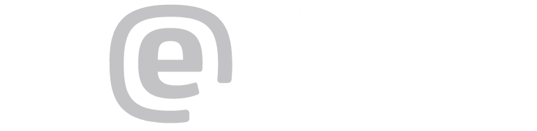 Hvidt It-Effect logo med grå snabel-e